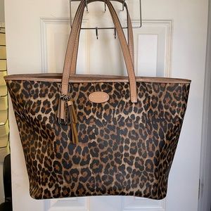 Coach tote purse leopard print